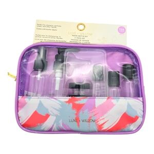 Luxe + Willow New 11pc Travel Kit TSA Approved Sizes Zipper Pouch